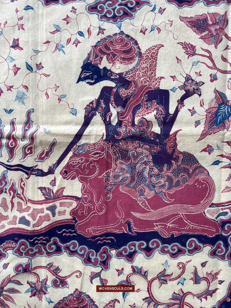 1750 Indonesian Hindu Art Batik Tulis - Mahabharat - Pandava with Shiva - Ujian Pandewa