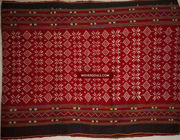 202B Pua Bidang Woven Dayak Tube Skirt from Borneo-WOVENSOULS-Antique-Vintage-Textiles-Art-Decor