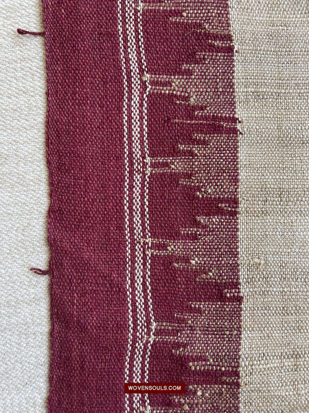 E5309- Orissa Tribal Koraput Kotpad Raw Silk Shawl - Ganga Jamuna Border-WOVENSOULS-Antique-Vintage-Textiles-Art-Decor