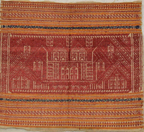 792 Antique Sumatran Tampan Ship Cloth with Silk Weaving-WOVENSOULS-Antique-Vintage-Textiles-Art-Decor