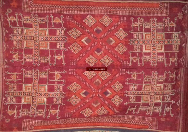 802 Shekhawati Bishnoi Shawl Rajasthan Textile Art-WOVENSOULS-Antique-Vintage-Textiles-Art-Decor