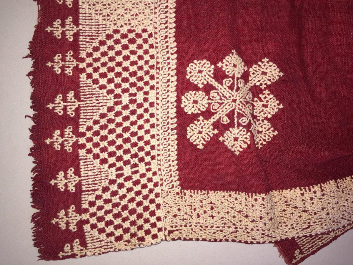 851 Old Double Sided Embroidery Shawl Rajasthan Wovensouls