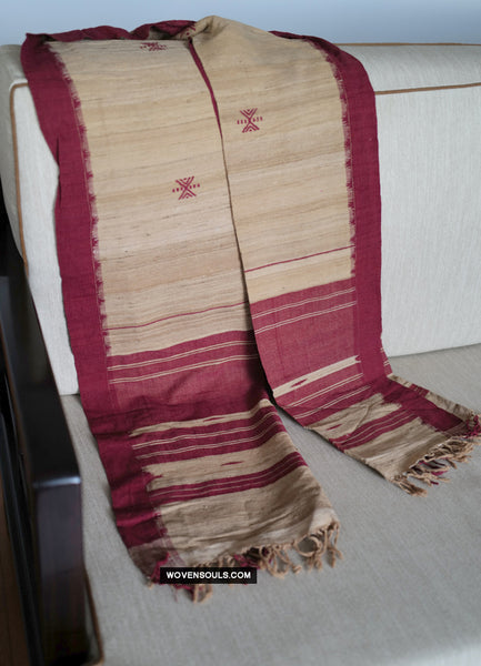 1725 - Orissa Tribal Koraput Kotpad Raw Silk Shawl-WOVENSOULS Antique Textiles & Art Gallery