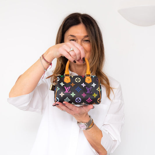 Louis Vuitton Takashi Murakami Nano Speedy Black Multicolour Limited E –  EVEYSPRELOVED