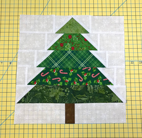 Completed Christmas Tree Quilt Block