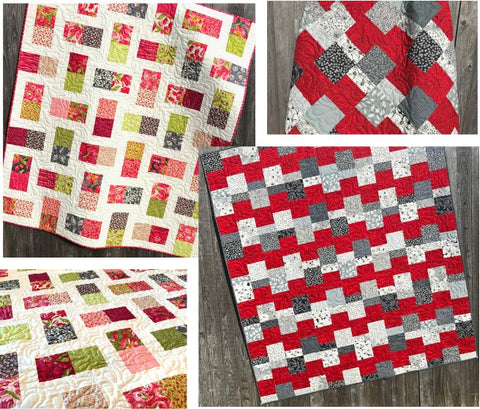 quilt collage of Hidden Charms and Stair Steppin