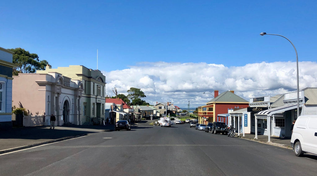The main street and shops in the town of Stanley Tasmania