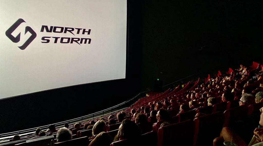 ASMF SCREEN WITH A NORTH STORM LOGO IN THE CINEMA