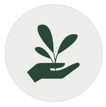 icon with hand and a plant on top
