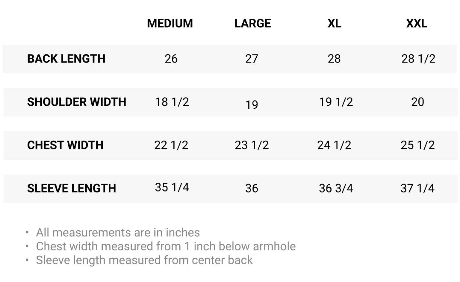 Brewster Studios Varsity Jacket Size Chart