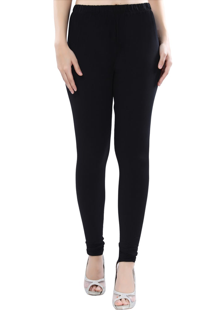 ON & ON Plain Ladies Navy Blue Churidar Cotton Legging, Size: L