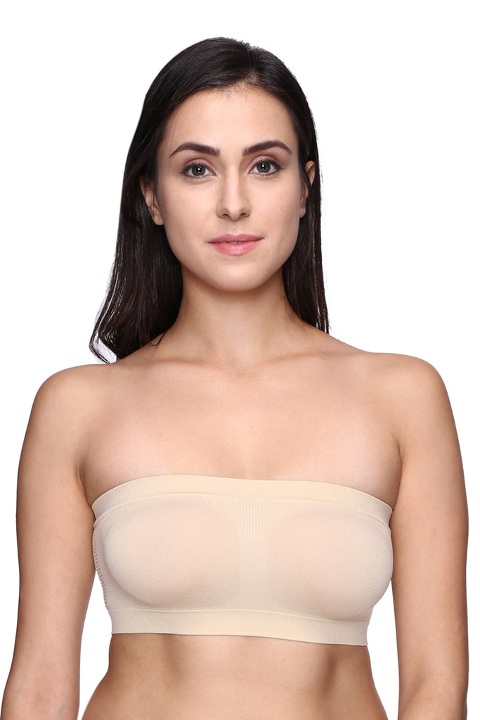 Trasa Strapless Tube Bra for Women's and Girls - White, Black and Beig –