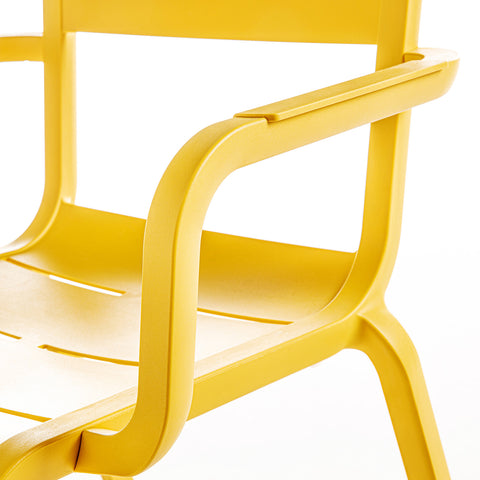 Grosfillex chairs are durable and made of resin construction