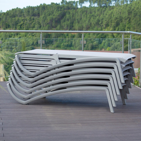 Grosfillex Chaise Lounge are stackable to save space when not in use