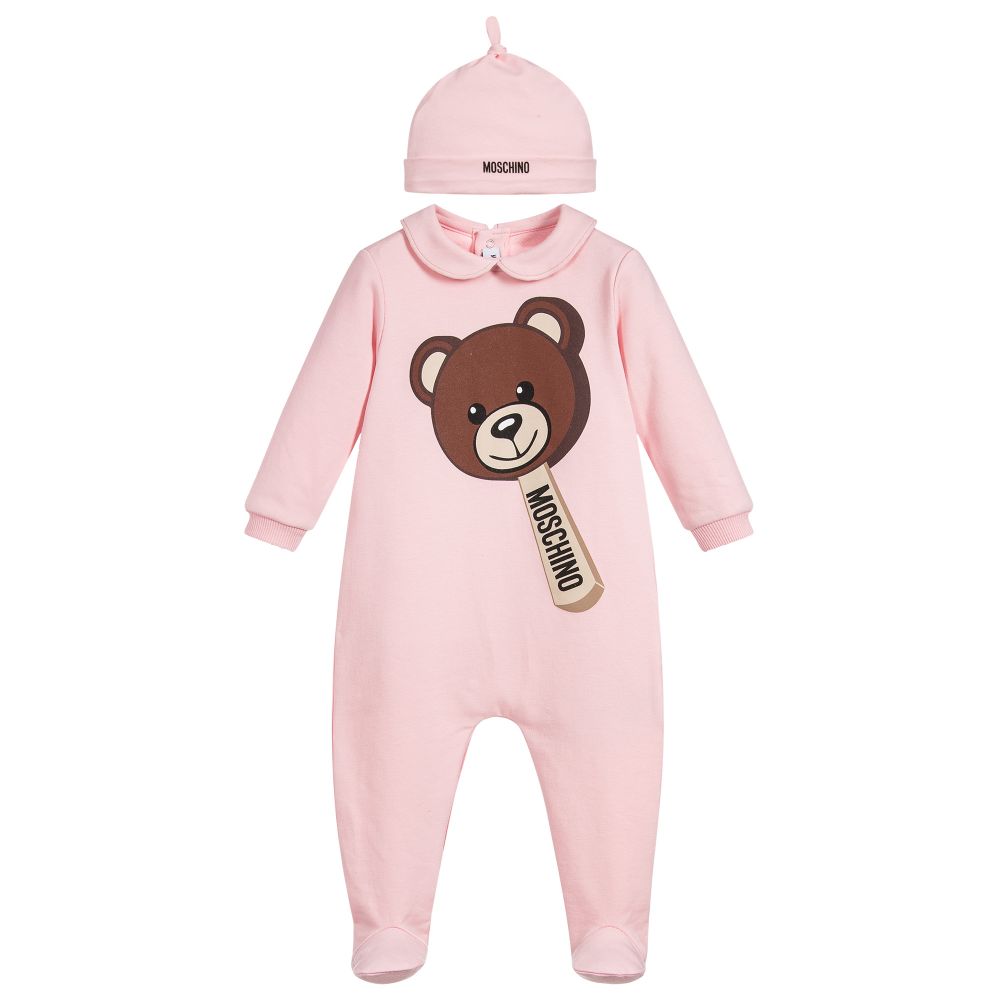 moschino baby grow pink