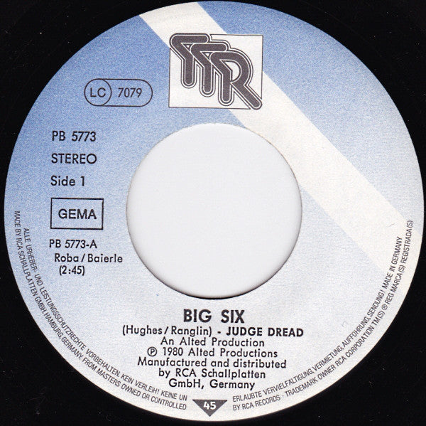 Buy Judge Dread : Big Six / Reggae And Ska (7