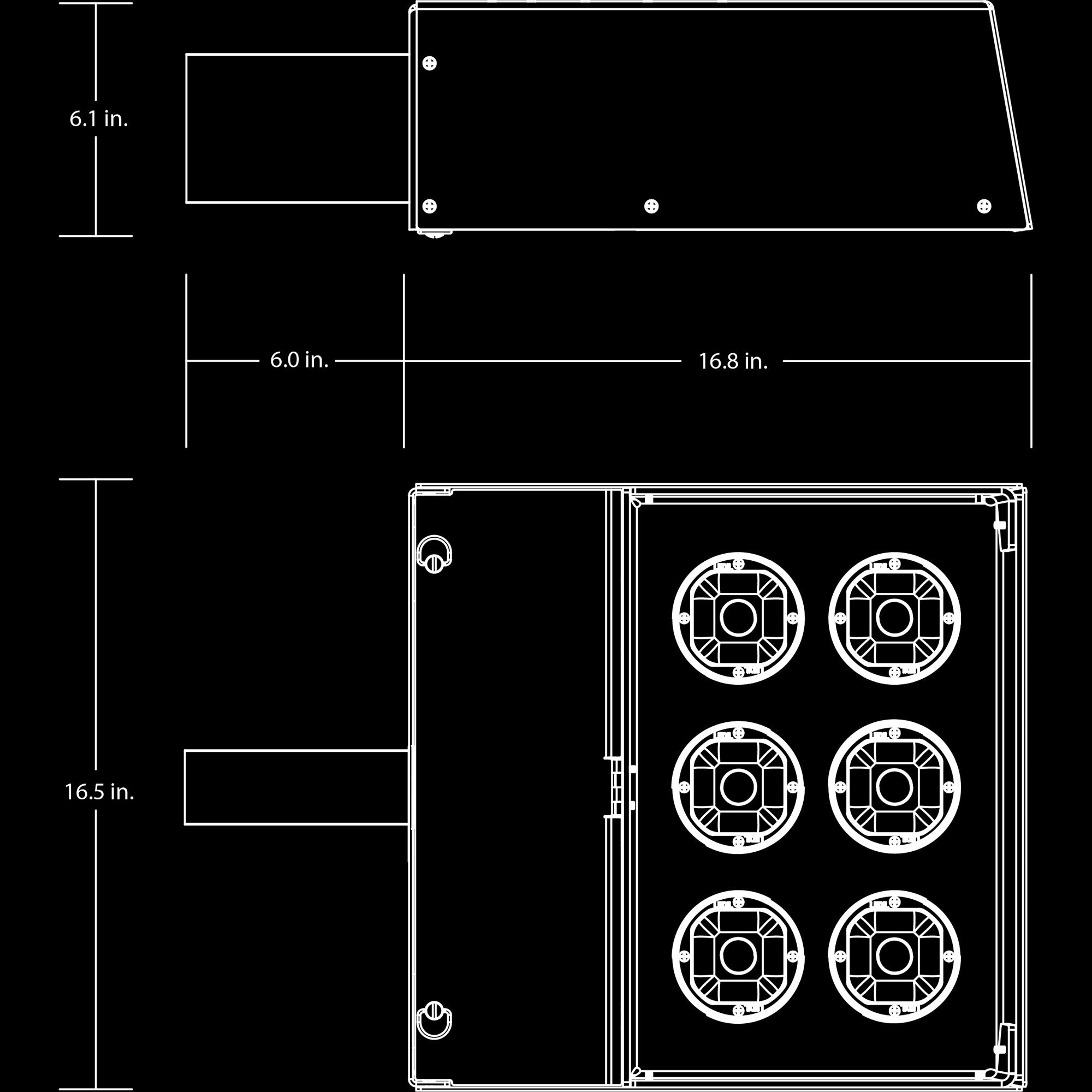 SHM Shoebox Light Fixture - Dimensions