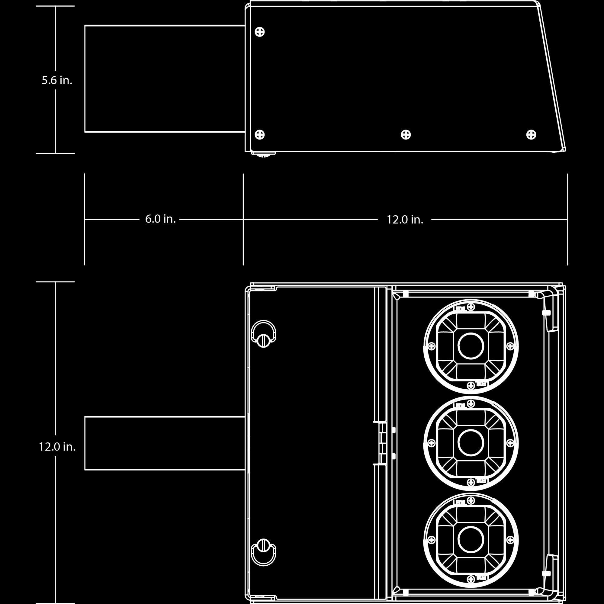 SHS Shoebox Light Fixture - Dimensions