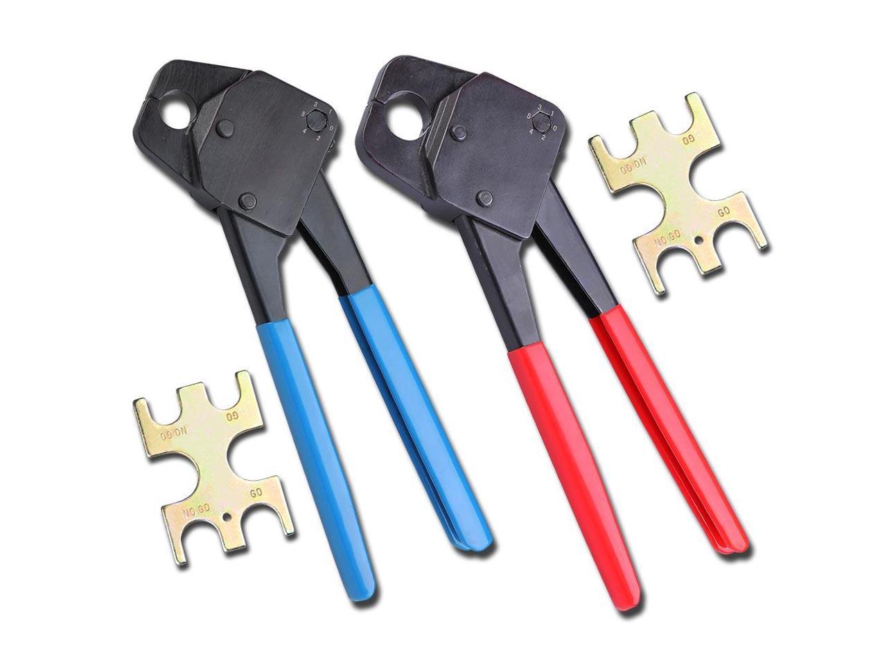 2 Pex Crimper 1/2 And 3/4 Plumbing Crimping Gonogo Set Angle Gauge Tools Combo