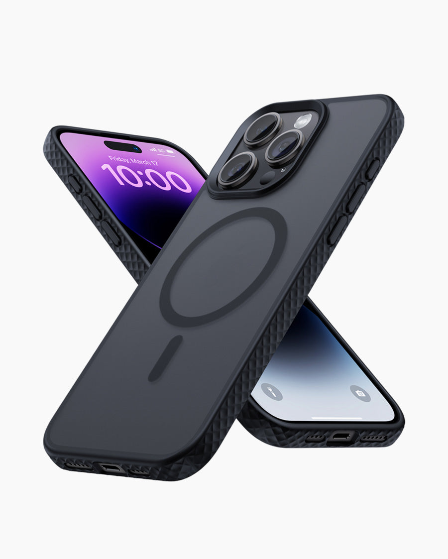 Lamicall Magsafe - Funda magnética para iPhone 15 Pro Max, con textura de  diamante, borde antideslizante con textura de diamante, protección a prueba