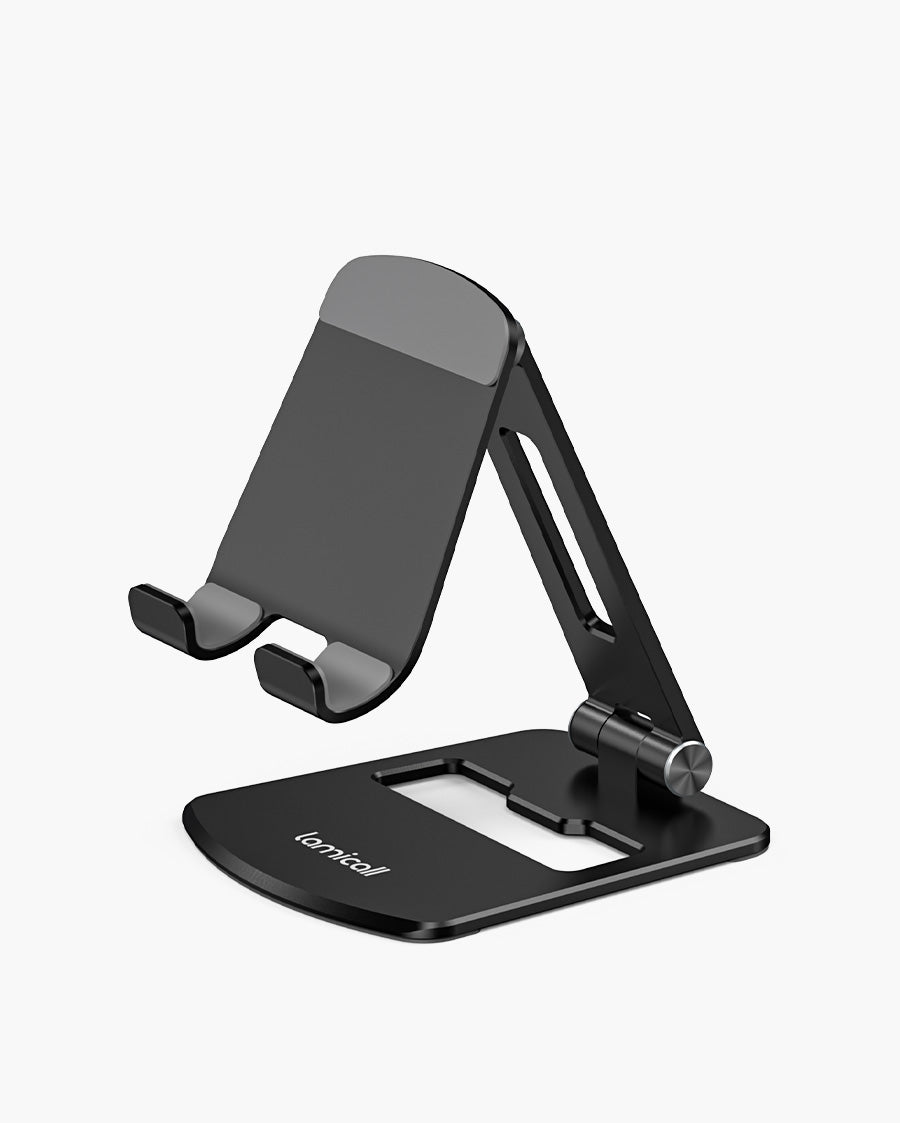 Lamicall Foldable Phone Stand for Desk Bundle Black-White