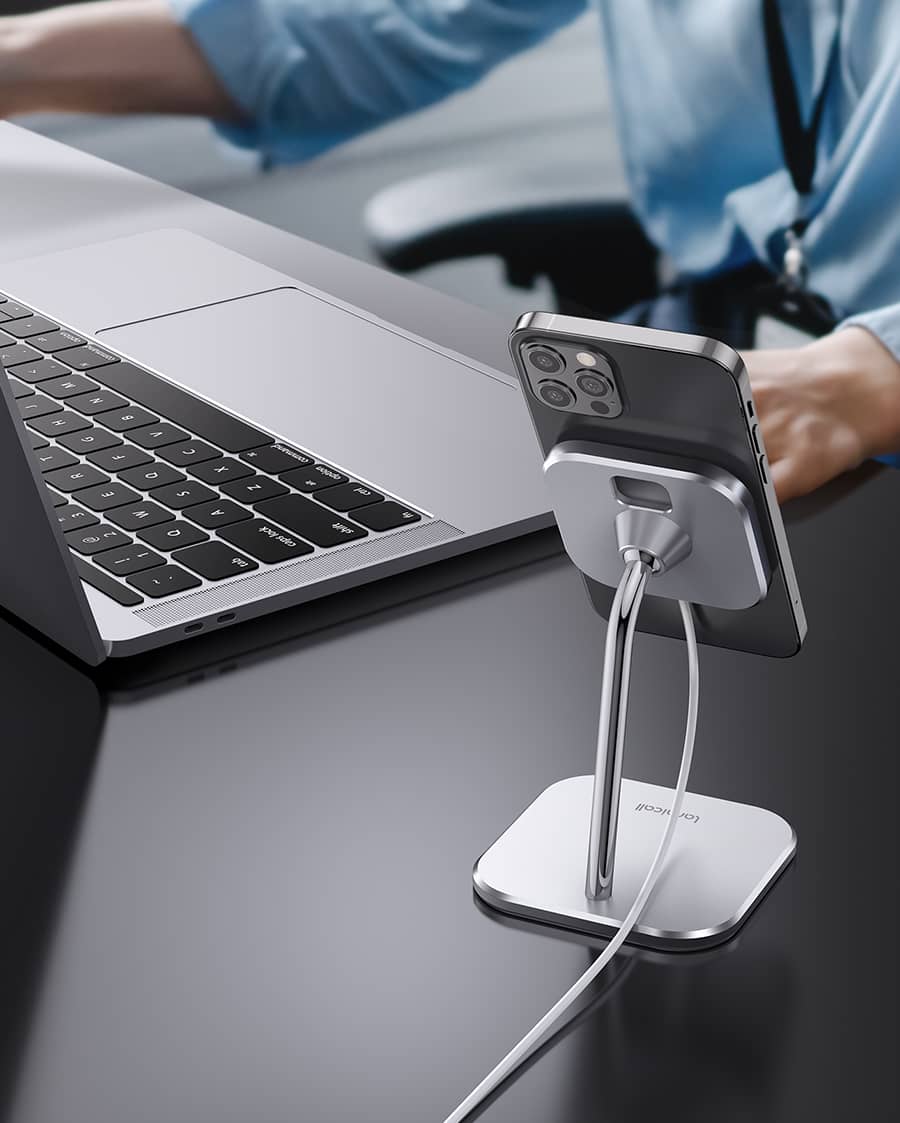 Aluminum Cellphone Bracket Stand For Magsafe Charger Soporte Movil Mesa  Macsafe Charger Cradle Desk Mobile Support Adjustable