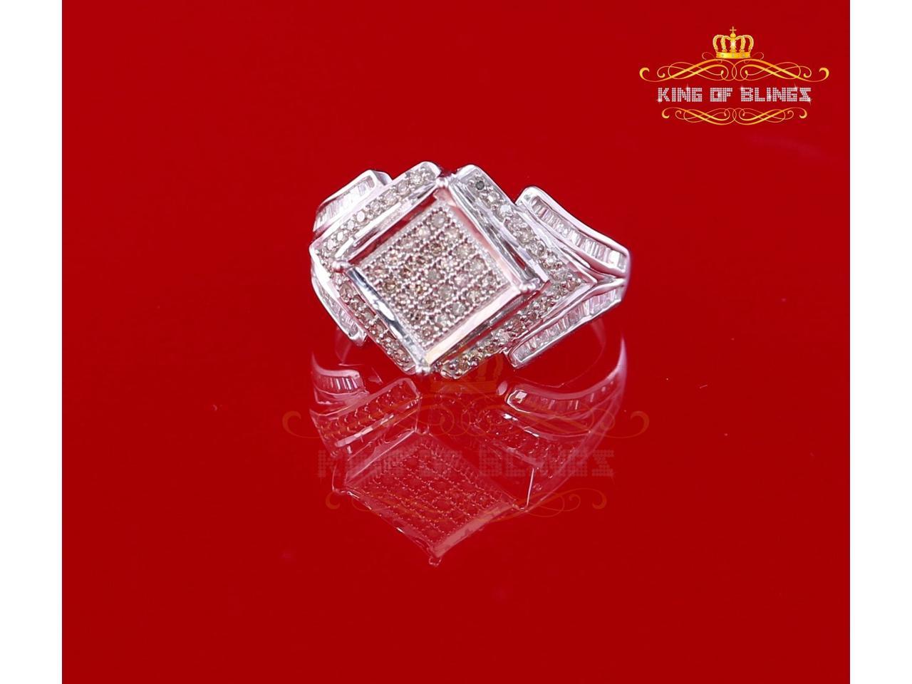 10K White Gold Finish with 0.66 CT Real Diamond Ladies Ring Size 7