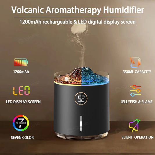Lava Volcano Air Humidifiers Essential Oil Diffuser with Ambient Light  Essential Oil Diffuser Aroma Diffuser for Bedroom Office