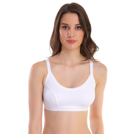 Pooja Ragenee Women's Cotton Mold Sports Bra White – POOJARAGENEE