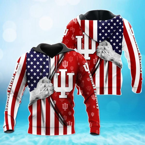 Gytru zone USA Indiana Hoosiers Usa Flag 3D Hoodie Hoodie 3D