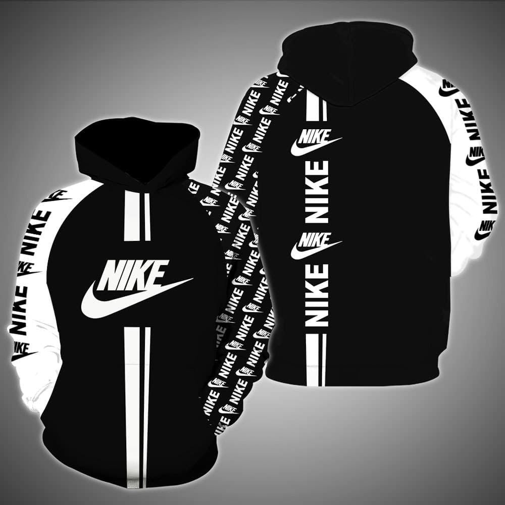 Gytru zone USA Nike Black White Full Over Print 3D Hoodie Shirt Hoodie Zip Hoodie Sweatshirt T Shirt . Nike 3D Full Printing Shirt Hoodie Zip Hoodie Sweatshirt T Shirt Shirt 2020 Hoodie 3D