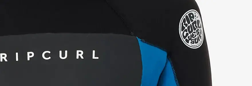 A close up of a Rip Curl Omega wetsuit in blue