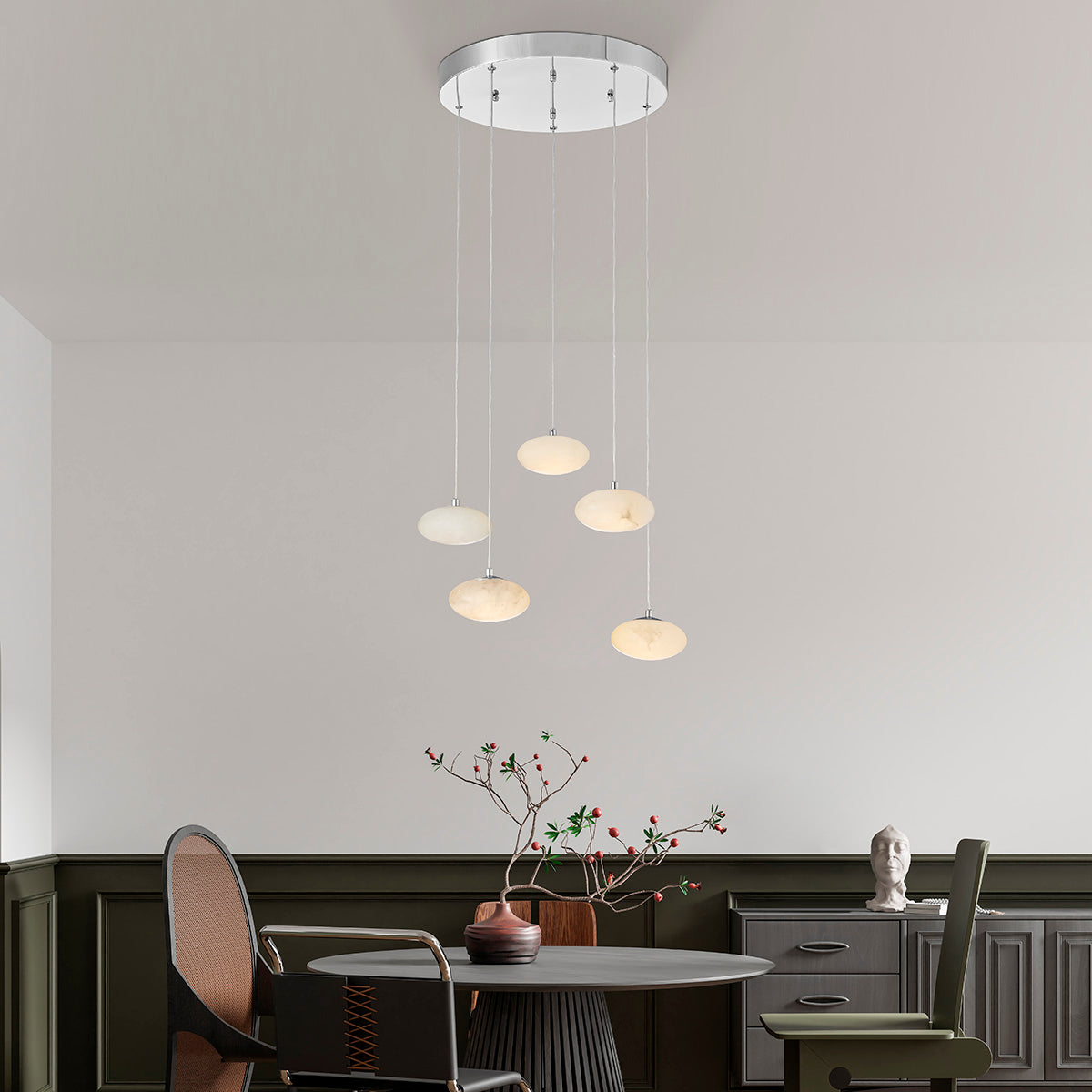Neutron Glow Round Chandelier Chrome by Finesse Decor