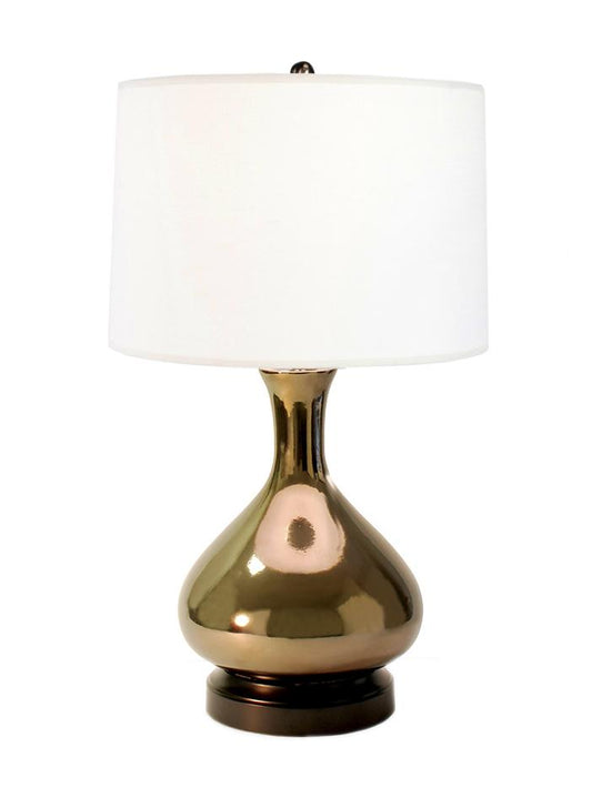 Bartlett Sage Green on Brass Cordless Lamp - Made in the USA