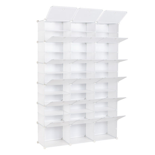 Shoe Rack Organizer 14, 24 & 36 Grids Tower Shelf Storage Cabinet Stand Expandable for Heels, Boots and Slippers.