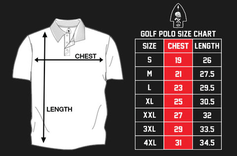 golf polo size chart