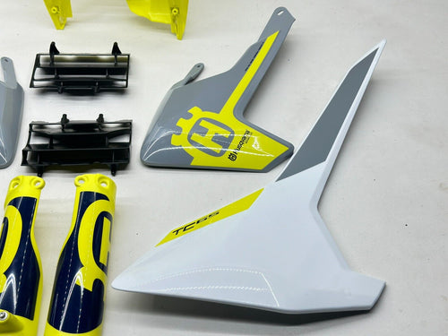New 2023 Husqvarna TC65 Plastics Kit Shrouds Fender Graphics Plates Assembly