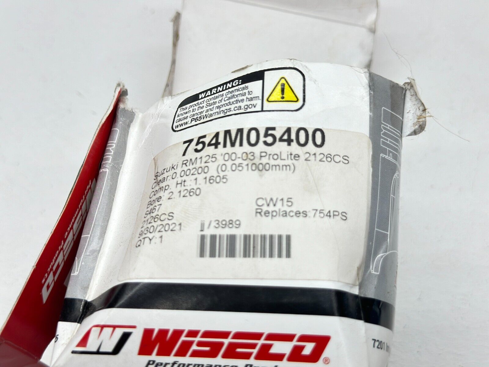 2001 Suzuki RM125 Wiseco Piston Kit Gasket Top End Assembly Aftermarket RM 125