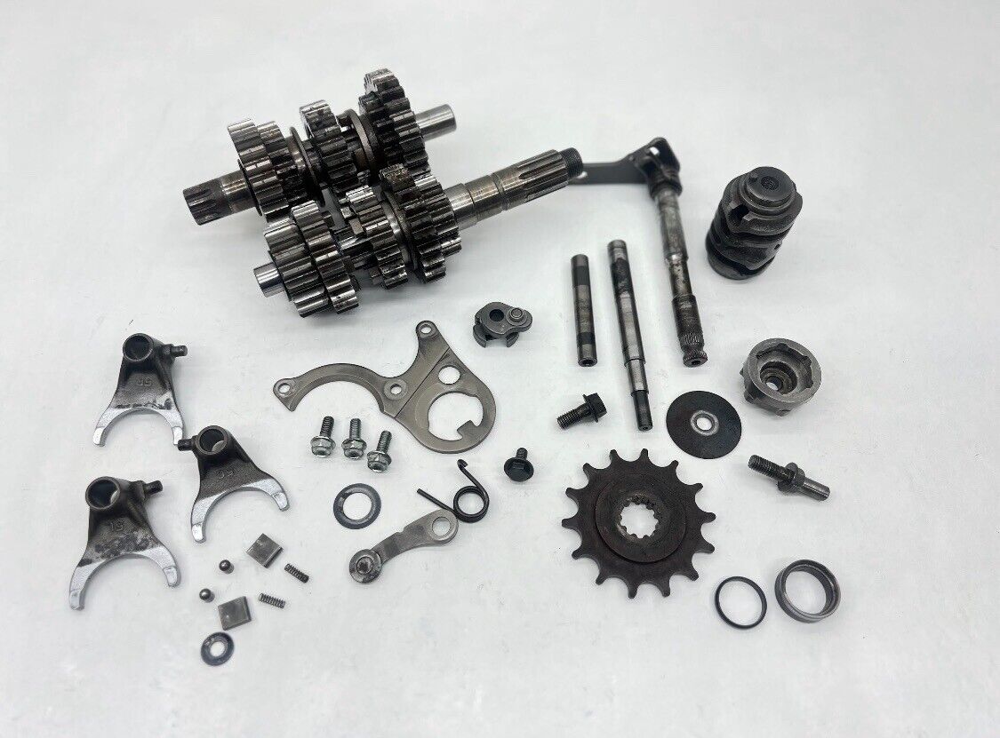 1986 Honda CR500 Transmission Gears Shaft Shift Fork Dog Drum Main Counter Set R