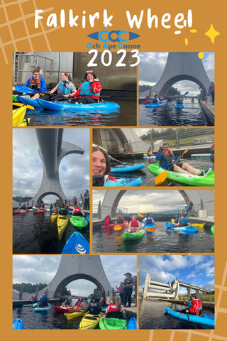 falkirk wheel kayaking and paddleboarding 2023 photos in collage