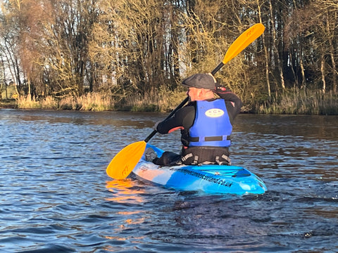 man kayaking with Och Aye Canoe