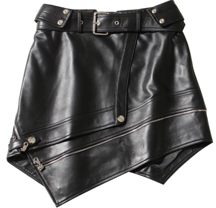 Jessica Bara Halley Leather Asymmetrical Mini Skirt – jessicabara