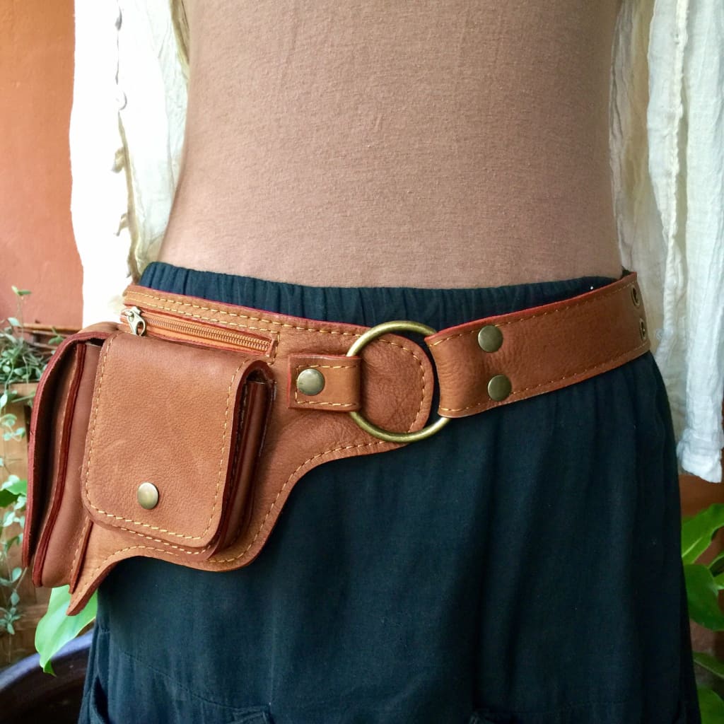 Leather Belt Bag | Fanny Pack | Travel Utility Belt Purse | Waist Bag