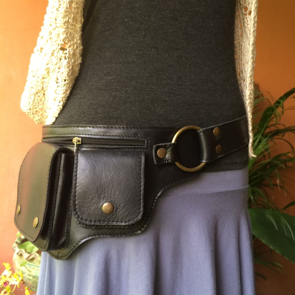 Leather Utility Belt Bag | Fanny Pack | Travel Pocket Belt | Hip Purse