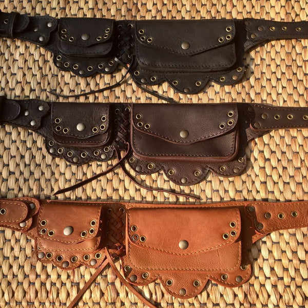 Leather Utility Belt Bag | Hip Purse | Women's Festival Fanny Pack - LOTUS