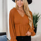 Solid Color Striped Slim Long-Sleeved Top