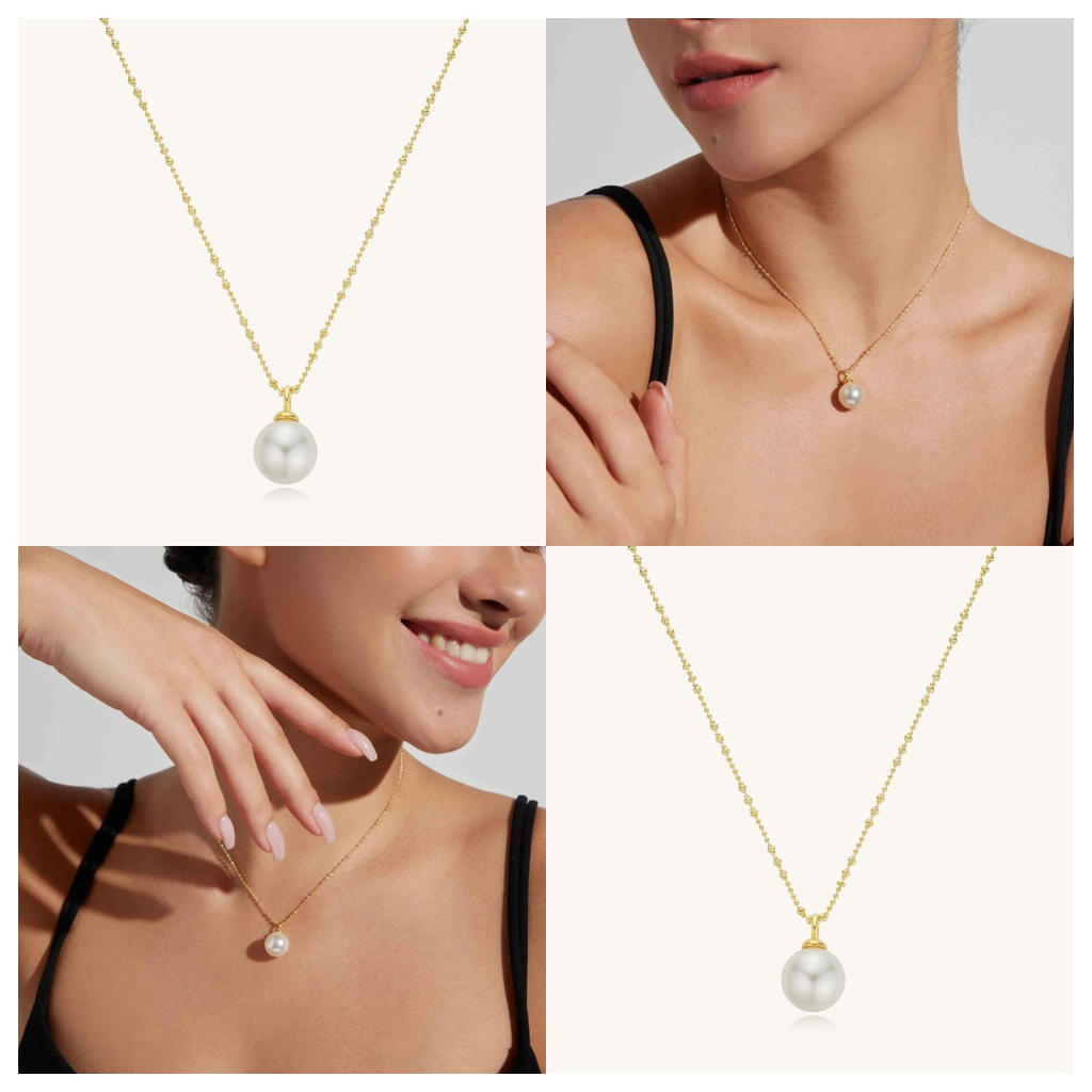 Shimming Single Pearl Necklace for Women – Kira LaLa
