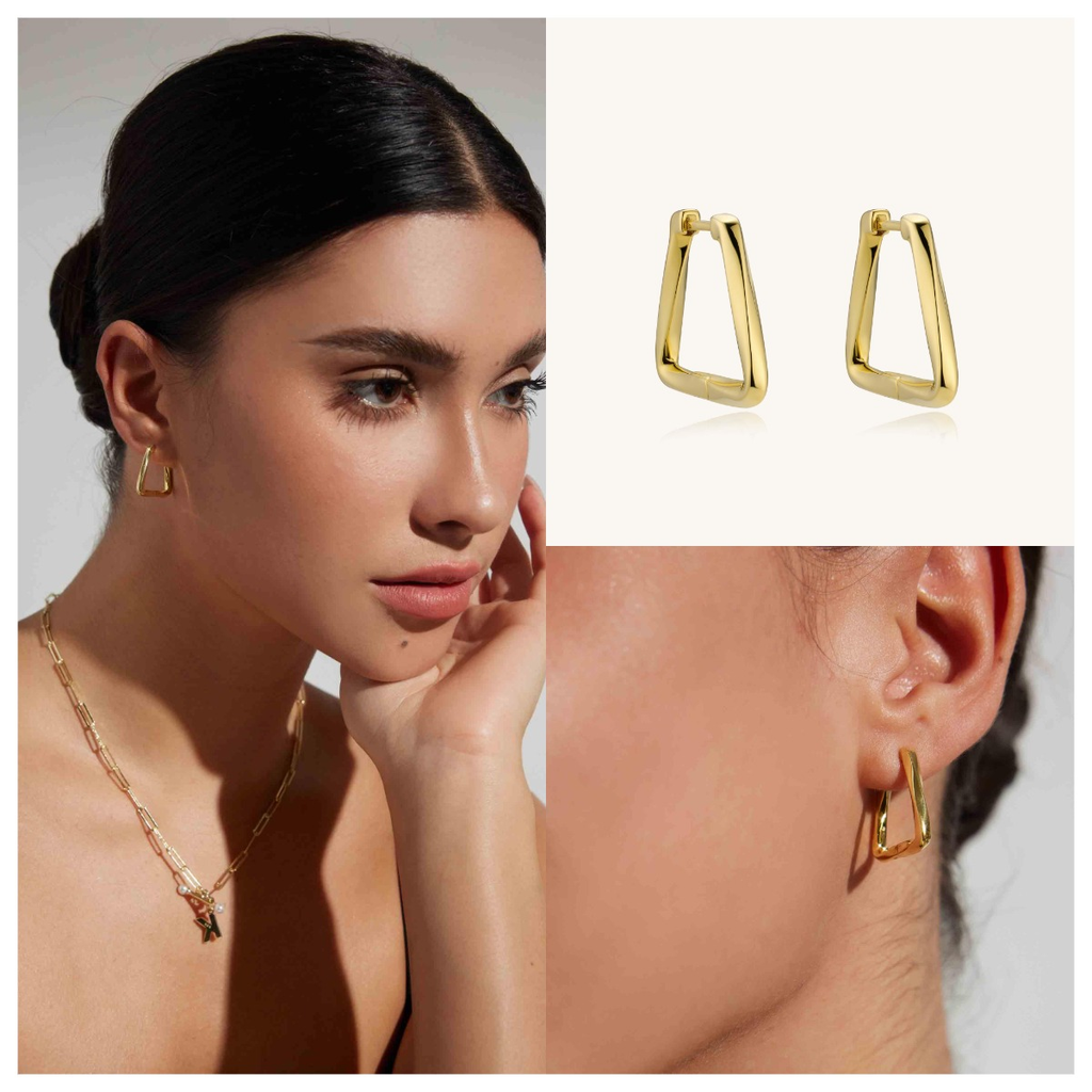 Rectangular U-shaped Hoop Earrings for Women – Kira LaLa