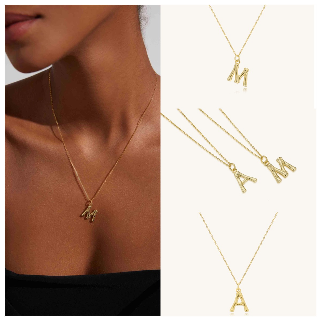 Personalized Gold Vermeil Initial Necklace - Kiralala.com