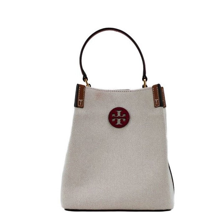 Blake Small Natural Tory Red Canvas Bucket Crossbody Handbag – V3 Luxury  Fashion